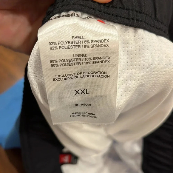 NWT Quiksilver Blue Colorblock Men's Swim Trunks Board Short 7" Inseam XXL FLAW - Picture 9 of 9